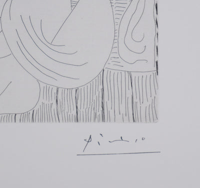 Pablo PICASSO : Les 156, Autour du « Bain turc » avec un petit intrus, Gravure originale signée