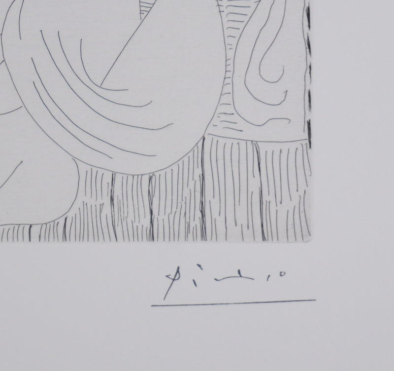Pablo PICASSO : Les 156, Autour du « Bain turc » avec un petit intrus, Gravure originale signée