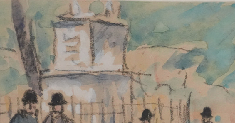 Joseph-Victor ROUX-CHAMPION : Paris, Retrouvaille à La Place des Vosges, Aquarelle originale signée