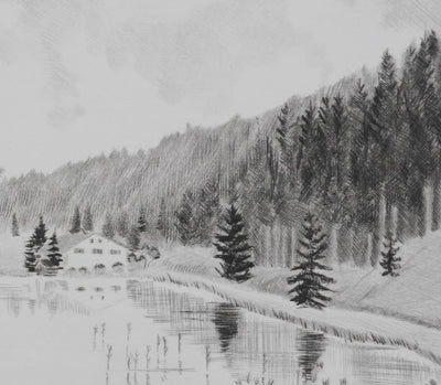 Camille COMBE : Et le vent s'est arrêté, Gravure originale signée