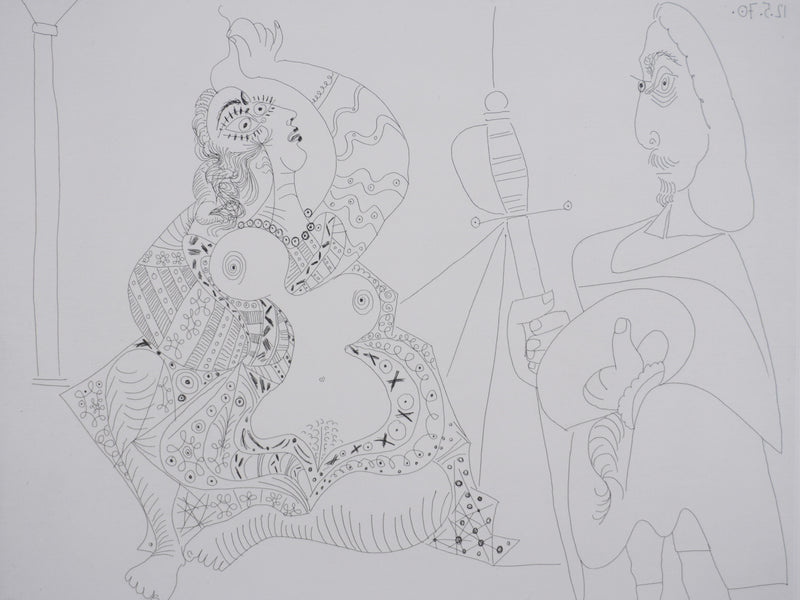 Pablo PICASSO : Les 156, Mousquetaire et odalisque-méduse, Gravure originale signée