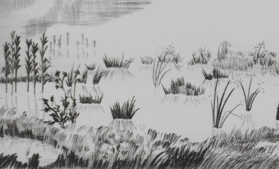 Camille COMBE : Et le vent s'est arrêté, Gravure originale signée