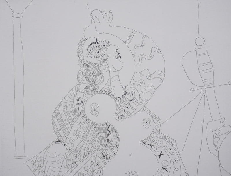 Pablo PICASSO : Les 156, Mousquetaire et odalisque-méduse, Gravure originale signée