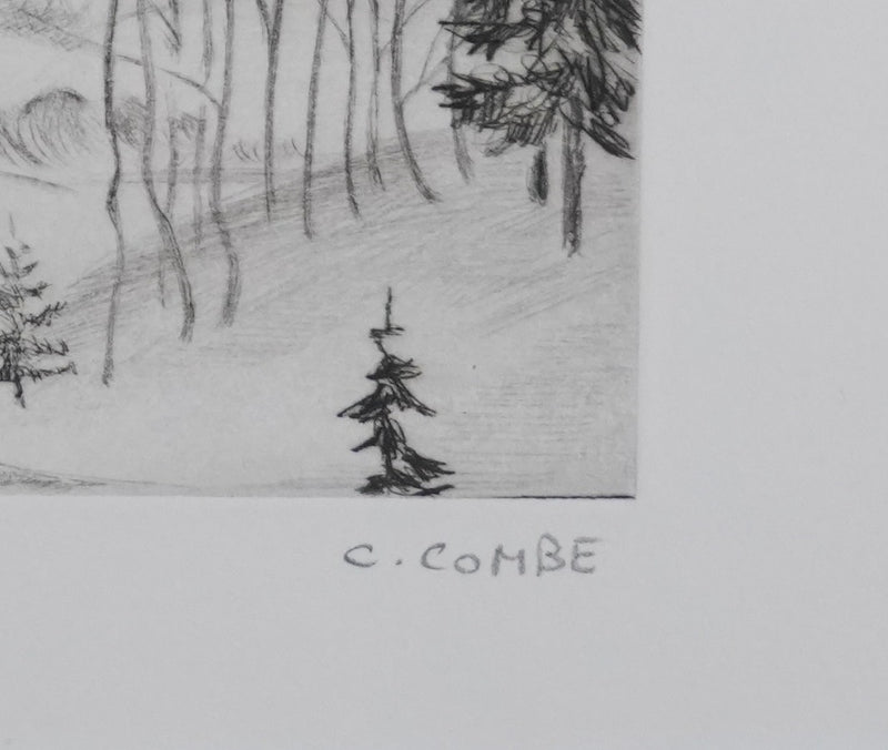 Camille COMBE : Le chemin du ruisseau, Gravure originale signée