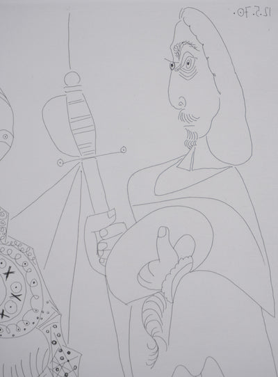 Pablo PICASSO : Les 156, Mousquetaire et odalisque-méduse, Gravure originale signée