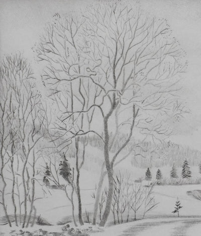 Camille COMBE : Le chemin du ruisseau, Gravure originale signée