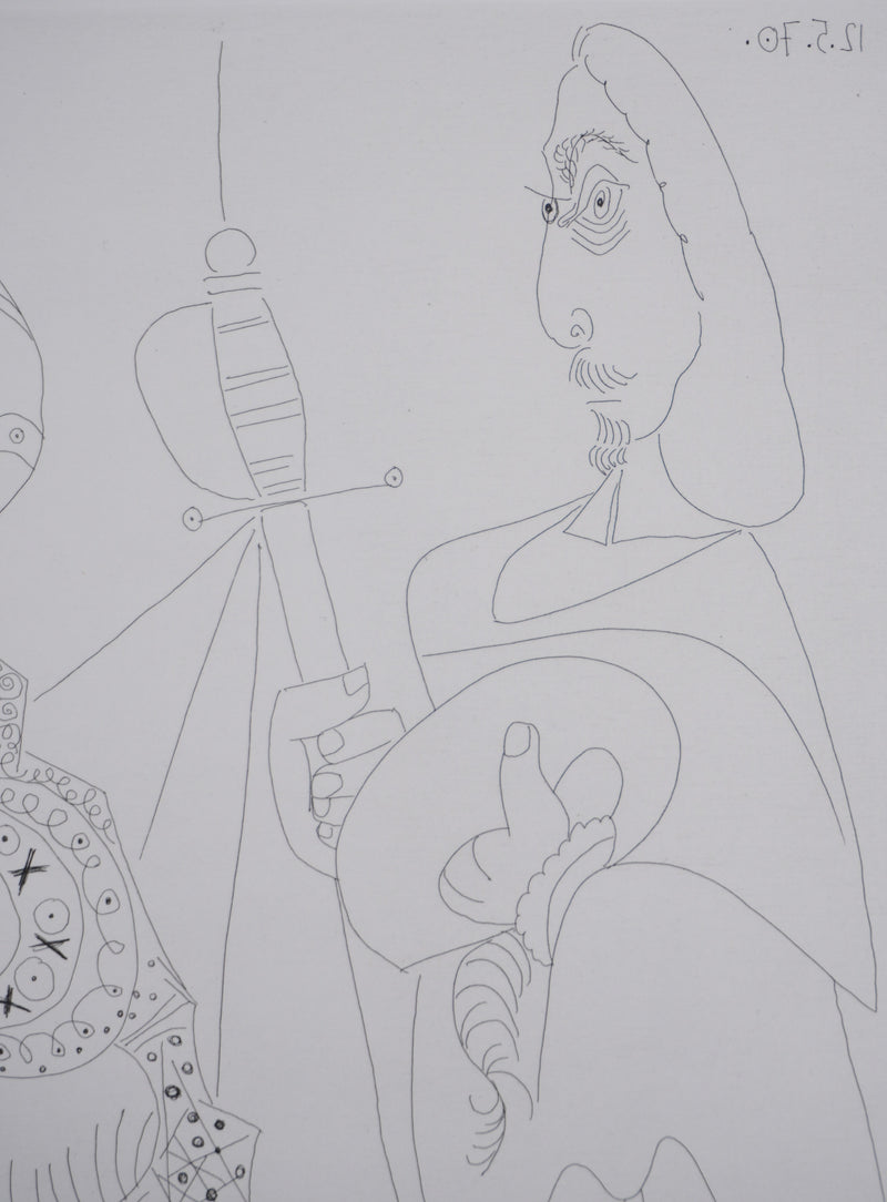 Pablo PICASSO : Les 156, Mousquetaire et odalisque-méduse, Gravure originale signée
