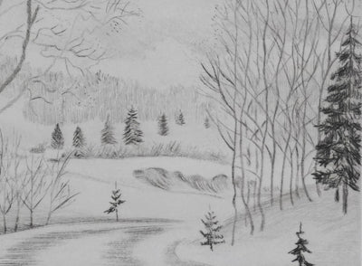 Camille COMBE : Le chemin du ruisseau, Gravure originale signée