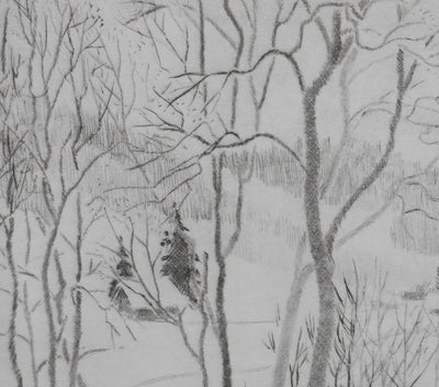 Camille COMBE : Le chemin du ruisseau, Gravure originale signée