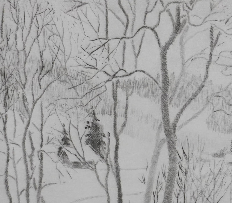 Camille COMBE : Le chemin du ruisseau, Gravure originale signée