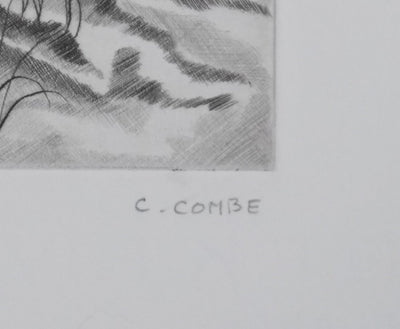Camille COMBE : Sur la crête des dunes, Gravure originale signée