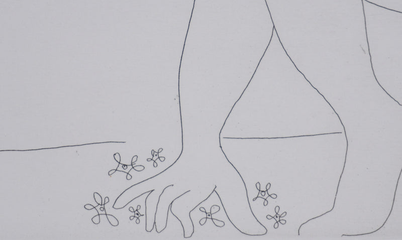 Pablo PICASSO : Les 156, Peintre et femme cueillant des fleurs, Gravure originale signée