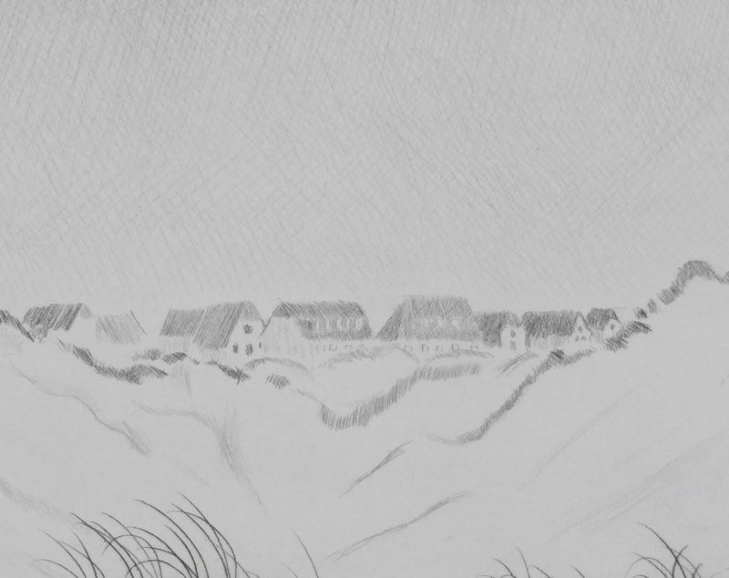 Camille COMBE : Sur la crête des dunes, Gravure originale signée