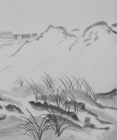 Camille COMBE : Sur la crête des dunes, Gravure originale signée