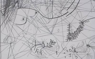 Pablo PICASSO : Les 156, Femme au miroir, Gravure originale signée