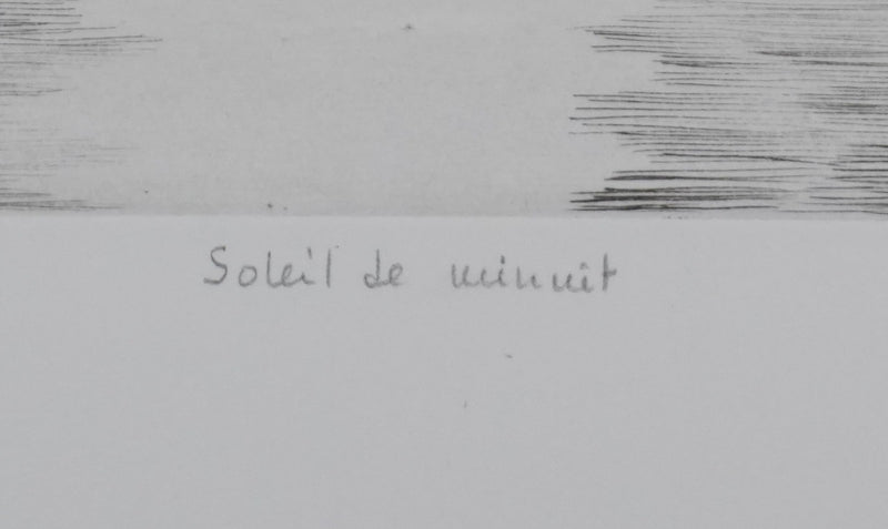 Camille COMBE : Soleil de minuit, Gravure originale signée
