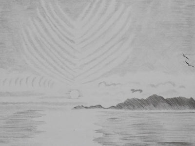 Camille COMBE : Soleil de minuit, Gravure originale signée