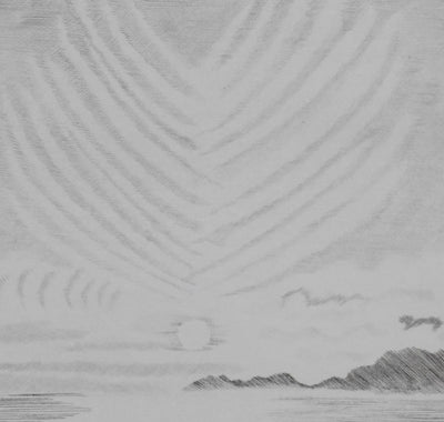 Camille COMBE : Soleil de minuit, Gravure originale signée