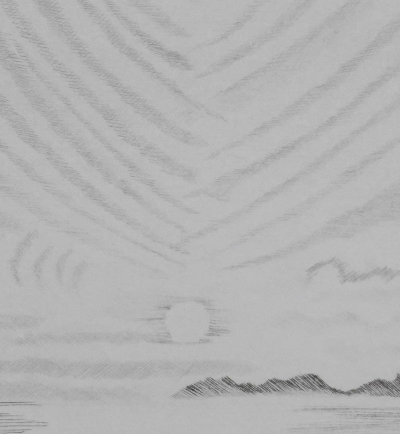 Camille COMBE : Soleil de minuit, Gravure originale signée