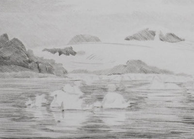 Camille COMBE : Au  pays du soleil de minuit, Gravure originale signée