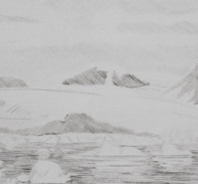 Camille COMBE : Au  pays du soleil de minuit, Gravure originale signée