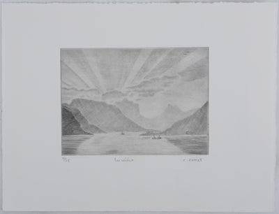 Camille COMBE : Lumière, Gravure originale signée