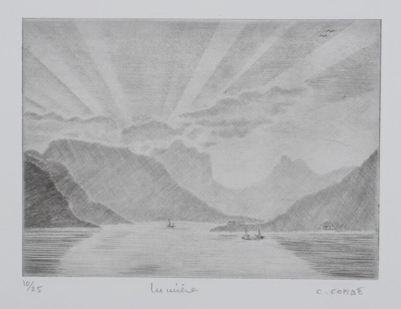 Camille COMBE : Lumière, Gravure originale signée