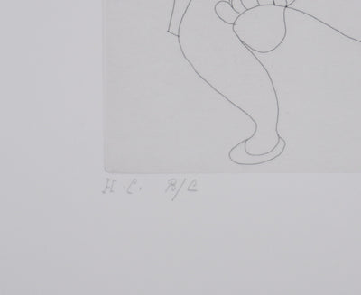 Pablo PICASSO : Les 156, Danse du ventre devant un homme impassible, Gravure originale signée