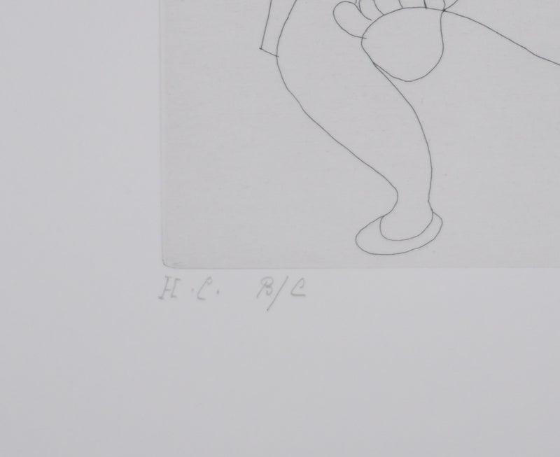 Pablo PICASSO : Les 156, Danse du ventre devant un homme impassible, Gravure originale signée