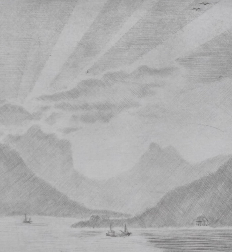 Camille COMBE : Lumière, Gravure originale signée