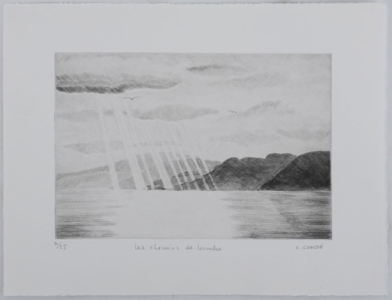 Camille COMBE : Les chemins de lumière, Gravure originale signée