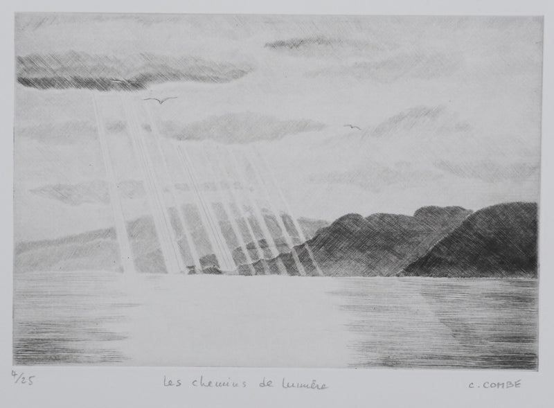 Camille COMBE : Les chemins de lumière, Gravure originale signée