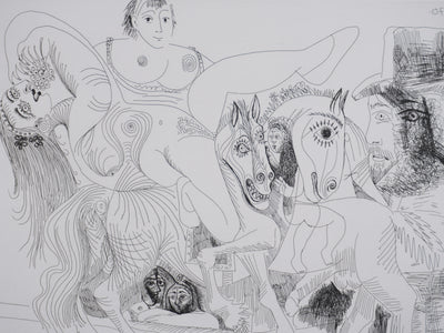 Pablo PICASSO : Les 156, Cirque, L’Écuyère au raisin, Gravure originale signée