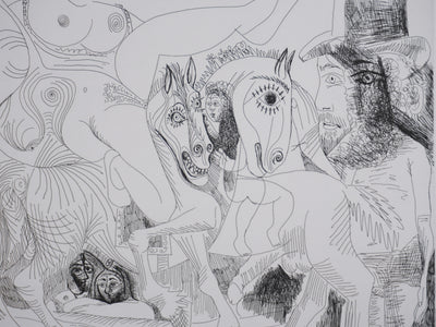 Pablo PICASSO : Les 156, Cirque, L’Écuyère au raisin, Gravure originale signée