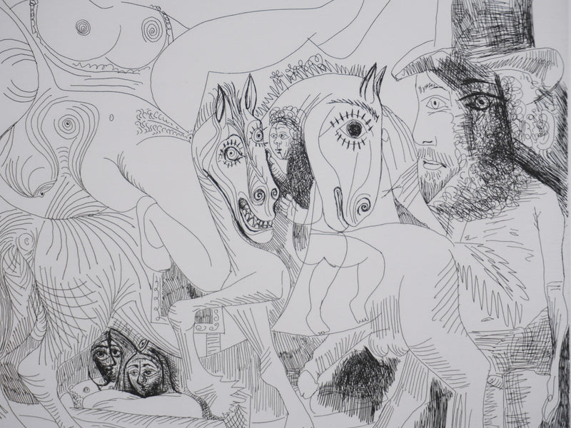 Pablo PICASSO : Les 156, Cirque, L’Écuyère au raisin, Gravure originale signée