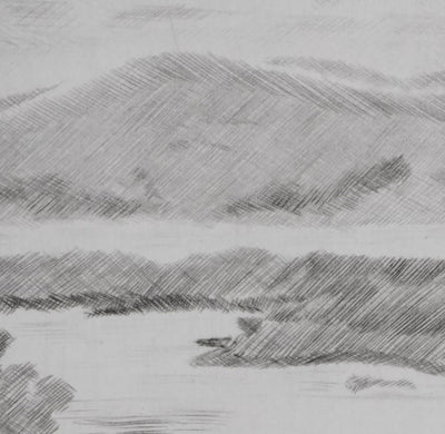Camille COMBE : La ville sur l'eau, Gravure originale signée