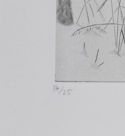 Camille COMBE : En forêt, Gravure originale signée