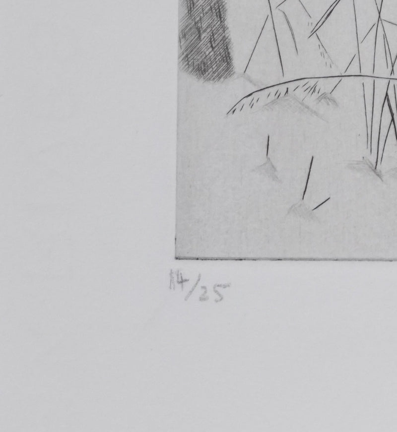 Camille COMBE : En forêt, Gravure originale signée