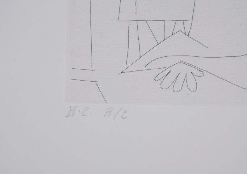 Pablo PICASSO : Les 156, Après l’examen le père remmène son fils…, Gravure originale signée
