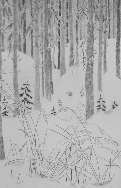 Camille COMBE : En forêt, Gravure originale signée