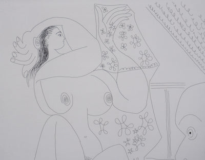 Pablo PICASSO : Les 156, Jeune peintre-Persée avec une chouette et odalisque-Méduse, Gravure originale signée