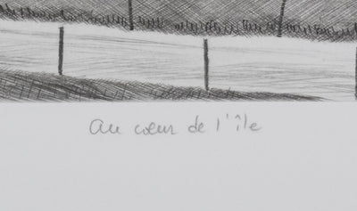 Camille COMBE : Au coeur de l'île, Gravure originale signée