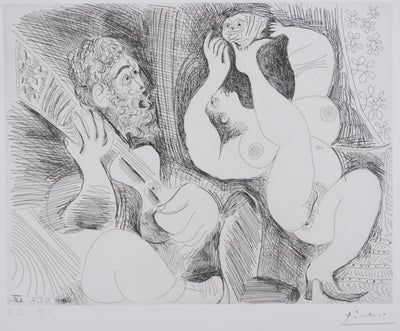 Pablo PICASSO : Les 156, Danseuse tâchant de séduire la chouette… , Gravure originale signée