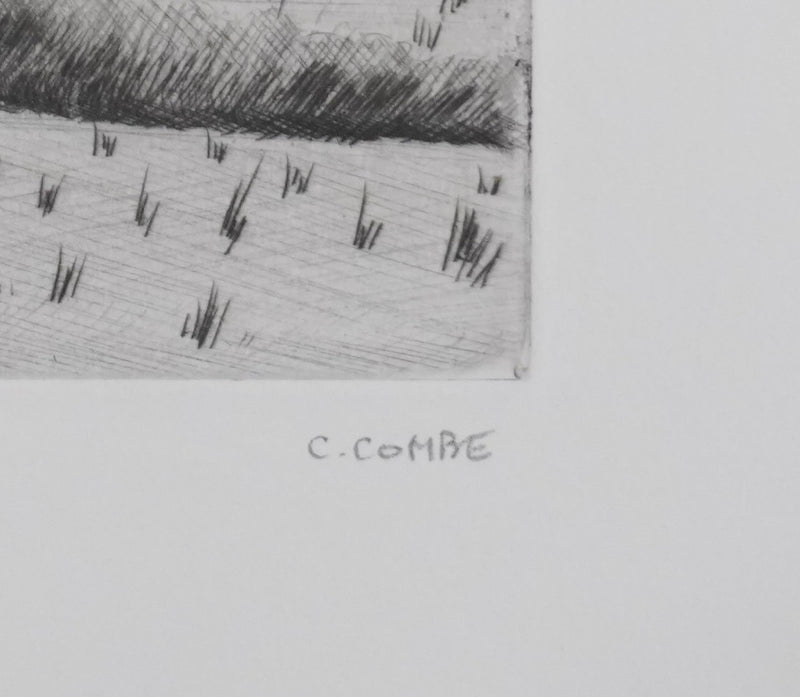 Camille COMBE : A travers les plaines du Nord, Gravure originale signée