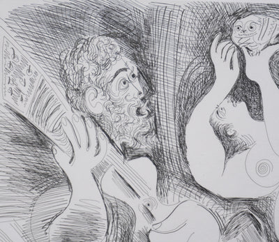 Pablo PICASSO : Les 156, Danseuse tâchant de séduire la chouette… , Gravure originale signée