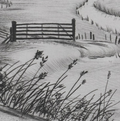 Camille COMBE : A travers les plaines du Nord, Gravure originale signée