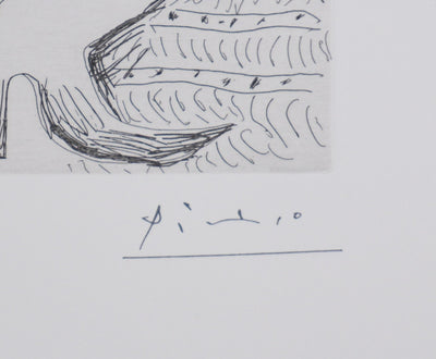 Pablo PICASSO : Les 156, Danseuse tâchant de séduire la chouette… , Gravure originale signée