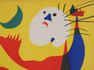 Joan MIRO : Le coucher de soleil au bord de la plage, Lithographie signée