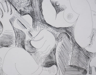 Pablo PICASSO : Les 156, Danseuse tâchant de séduire la chouette… , Gravure originale signée