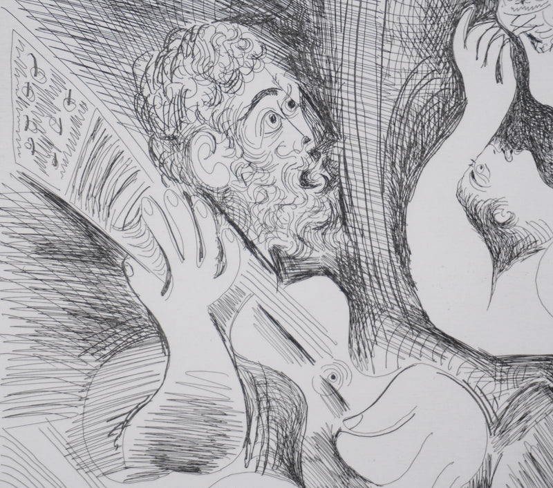 Pablo PICASSO : Les 156, Danseuse tâchant de séduire la chouette… , Gravure originale signée